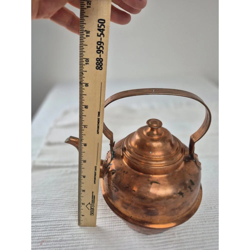 Vintage Volund‎ Copper Teapot Kettle Antique Style Patina Gooseneck Spout